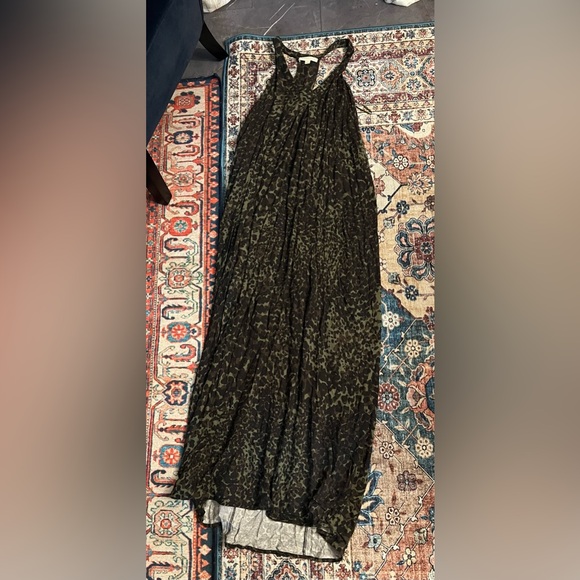 EUC Lovestitch dark green & black leopard print maxi dress, size large - Picture 2 of 5